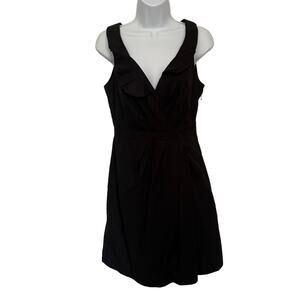 J.Crew Blakely Dress Sz 4 Black Preppy Sleeveless Cocktail LBD Minimalist Ruffle